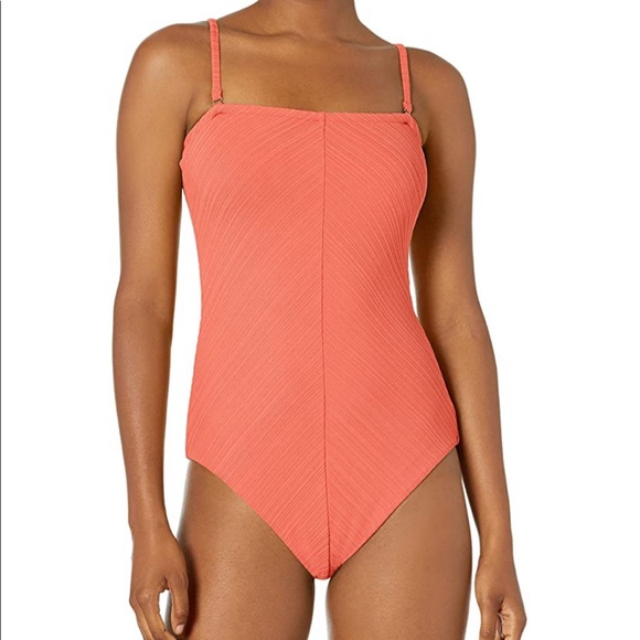 RELISTED Rip Curl Premium Surf Cheeky Ribbed Swimsuit Rust NWT Women Size Medium - Picture 3 of 14